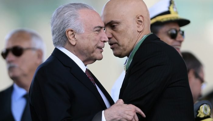 Michel Temer e Alexandre de Moraes: ministro foi indicado ao STF pelo ex-presidente — Foto: Jor...