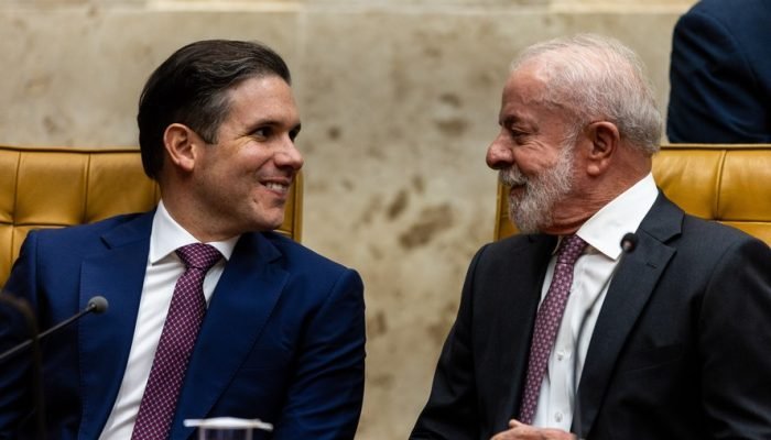 Presidente Lula e Hugo Motta na abertura do ano do Judiciário do STF — Foto: Brenno Carvalho /...