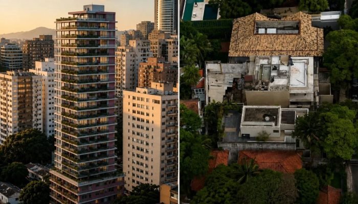 1 de 1 Imagem colorida de prédio de luxo e mansão em construção do senador Ciro Nogueira - Me...
