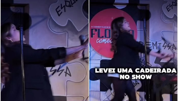 Fernanda Arantes foi atingida por cadeira em show