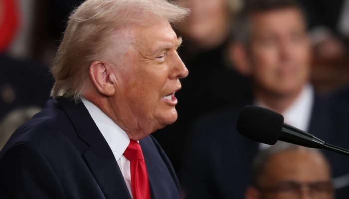 1 de 1 Donald Trump no discurso do Estado da União, no Capitólio - Foto: Win McNamee/Getty Images
