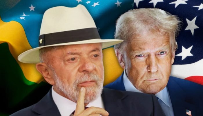 1 de 1 Lula e Trump, em montagem fotográfica - Foto: Alice Rabello