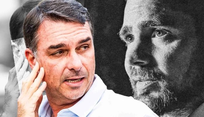 1 de 1 Flávio Bolsonaro e Vorcaro, em montagem fotográfica -- Metrópoles - Foto: Arte/Metrópoles
