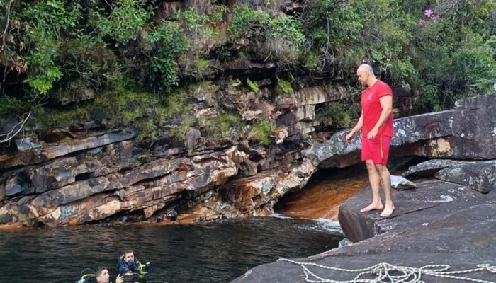 1 de 1 cachoeira Buenópolis homem morre afogado - Foto: Corpo de Bombeiros de MG/Divulgação